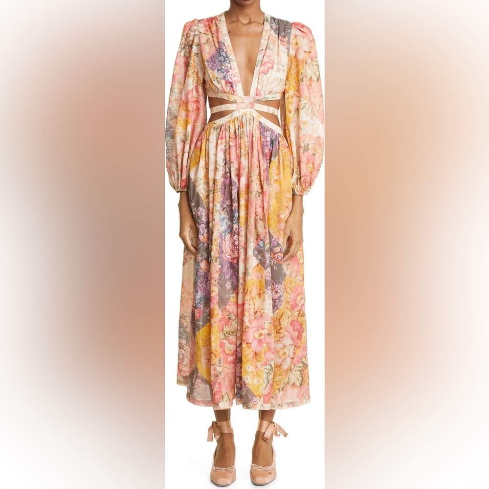 Zimmermann Patch Floral Midi Dress